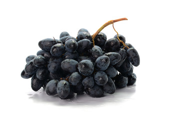 Bunch of dark red grapes Isolated on white background