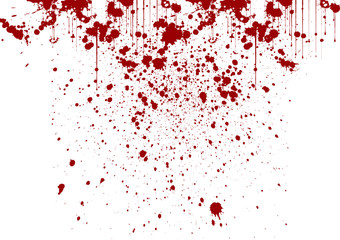 vector splatter painted detail in red color on white background