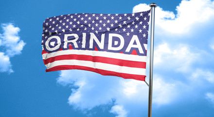 orinda, 3D rendering, city flag with stars and stripes