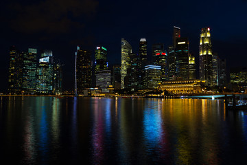 Plakat Landscape of the Singapore financial district and business build