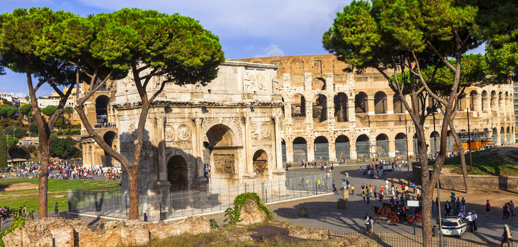 Colosseo and arco di Costantino,  Rome