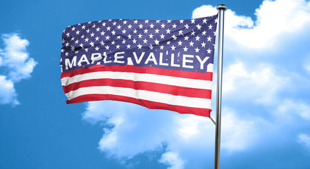 maple valley, 3D rendering, city flag with stars and stripes