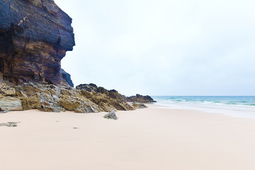 Fototapeta na wymiar Popular St Agnes and Chapel Porth Atlantic ocean coast, Cornwall