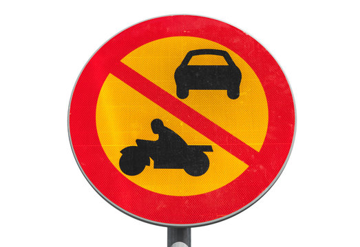 recommend clip art: Red and yellow traffic sign isolated on white