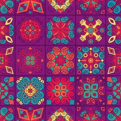 Blackout roller blinds Moroccan Tiles Ethnic floral seamless pattern