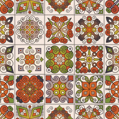 Ethnic floral seamless pattern