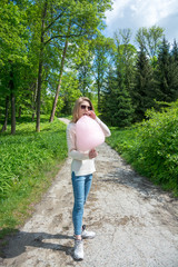 Girl eating cotton candy