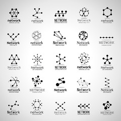 Network Icons Set - Isolated On Gray Background - Vector Illustration, Graphic Design. For Web, Websites,Apps, Print, Presentation Templates, Mobile Applications And Promotional Materials