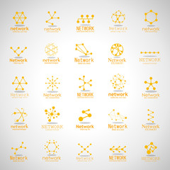 Network Icons Set - Isolated On Gray Background - Vector Illustration, Graphic Design. For Web, Websites,Apps, Print, Presentation Templates, Mobile Applications And Promotional Materials
