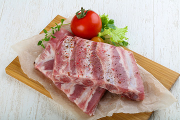 Raw pork ribs