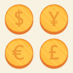 Flat Coin vector set