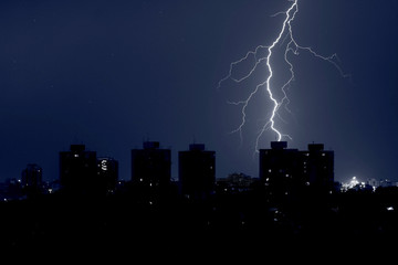 Storm an lightning  in town