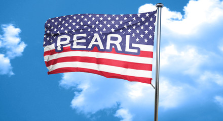pearl , 3D rendering, city flag with stars and stripes
