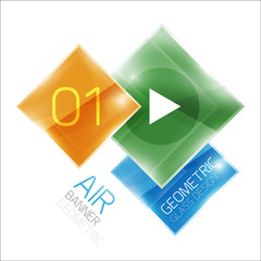 Multicolored squares with sample text