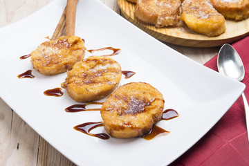 plate with torrijas, typical spanish