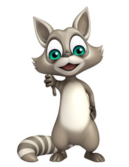 thumbs down Raccoon cartoon character