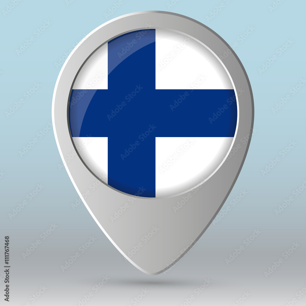 Poster finland flag map pointer. vector illustration eps 10