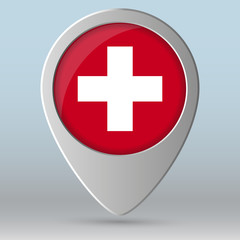 Obraz premium Switzerland flag map pointer. Vector illustration EPS10