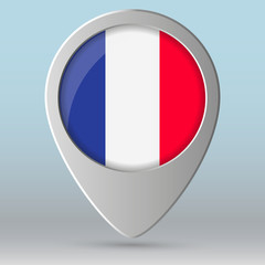 France flag map pointer.  Vector illustration EPS10