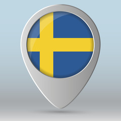 Sweden flag map pointer.  Vector illustration EPS 10