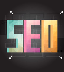 Flat design modern vector illustration concept of SEO word