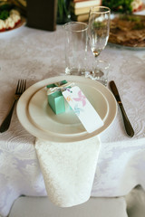 Wedding table appointments with beautiful decor