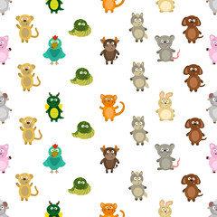 Seamless pattern chinese zodiac signs for your design