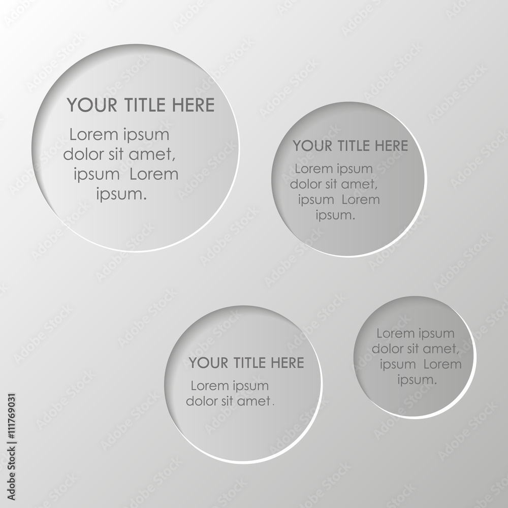 Poster abstract circle paper overlap and shadow on white background