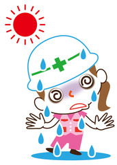 熱中症　土木女子