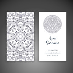 Business card. Vintage decorative elements.