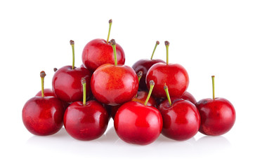 Cherry on white background