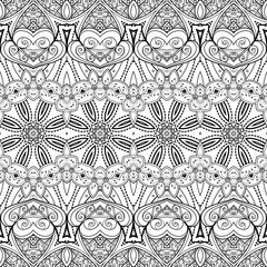 Vector Seamless Abstract Black and White Tribal Pattern