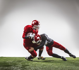 The two american football players in action