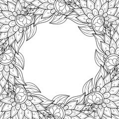 Vector Monochrome Floral Background