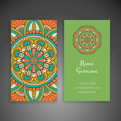 Business card. Vintage decorative elements.