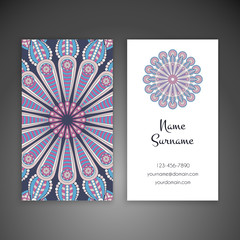 Business card. Vintage decorative elements.