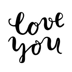 Llove you. Brush lettering.