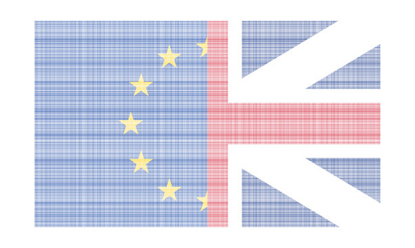 UK and EU flag. Brexit illustration.