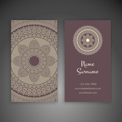 Business card. Vintage decorative elements.