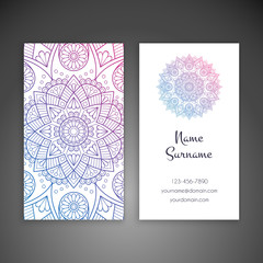 Business card. Vintage decorative elements.