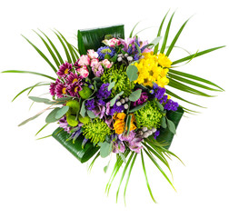 Colorful flower bouquet arrangement centerpiece isolated