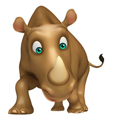 funny Rhino cartoon character