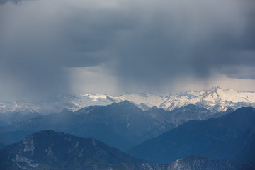 Fototapeta na wymiar Storm clouds over the Dolomites
