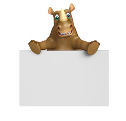 fun Rhino cartoon character with  board