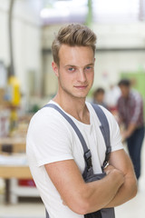 portrait of young man carpenter