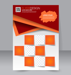 Abstract flyer design background. Brochure template. To be used for magazine cover, business mockup, education, presentation, report.  Red and orange color.