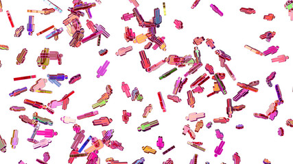 flying people, abstract background