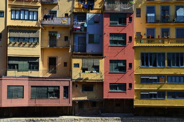 Fototapeta na wymiar Colors of the Old Town - Girona, Catalonia, Spain