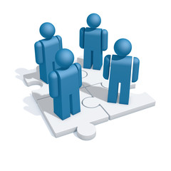Puzzle &ndash; Teamwork: 3D-Illustration