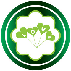 Green icon love balloons